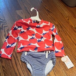 Carter's Strawberry Rashguard Set - UPF 50+ 3T NWT